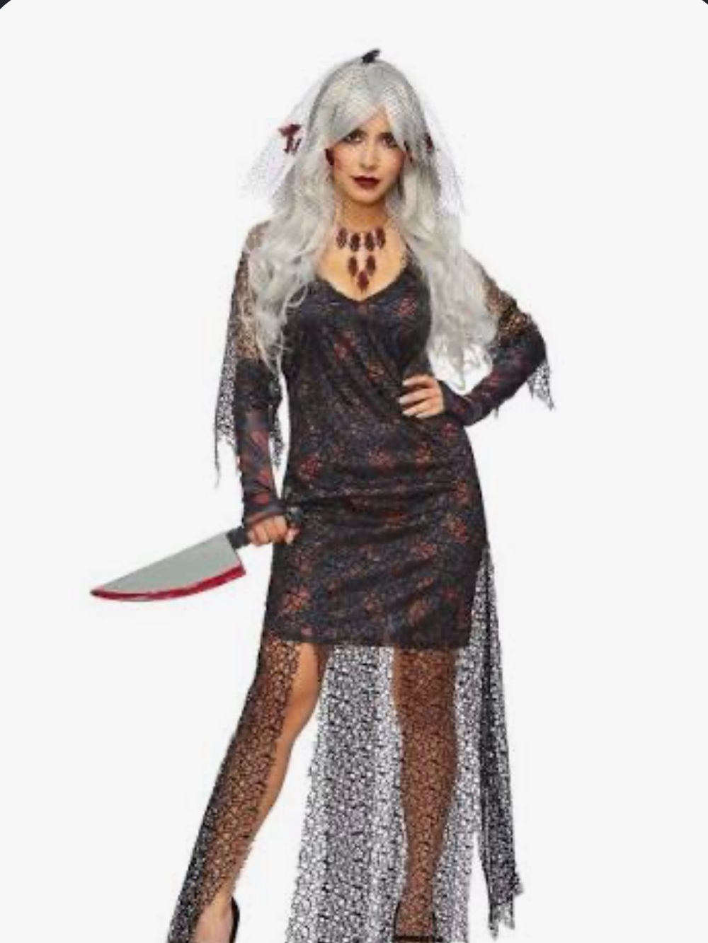 Spirit Black Lace Widow Costume Dress